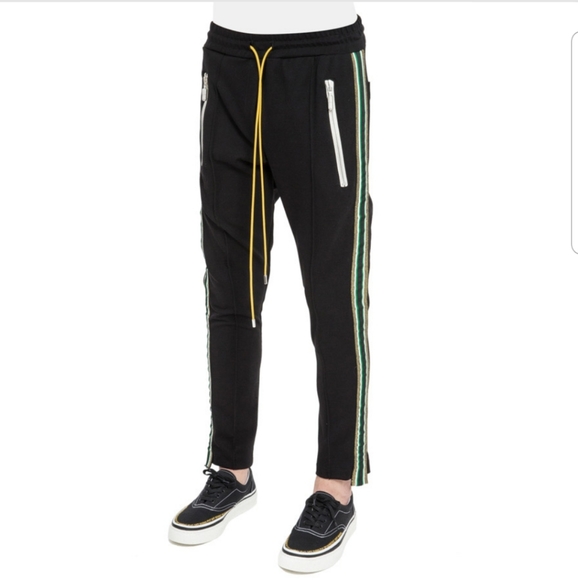 Rhude Traxedo Jogger Pants Black Unisex Drawstring Athleisure Athletic - Picture 3 of 15